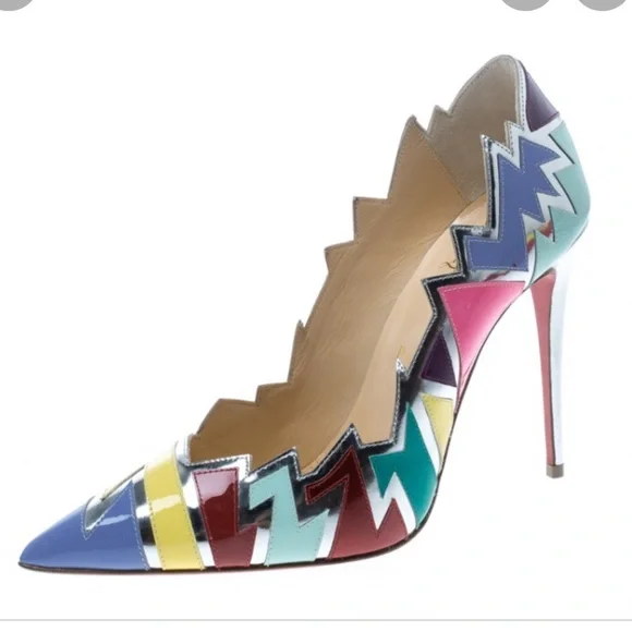 Christian Louboutin Explotek 100 Patent Lavander Multi Heel Pump - Picture 9 of 9